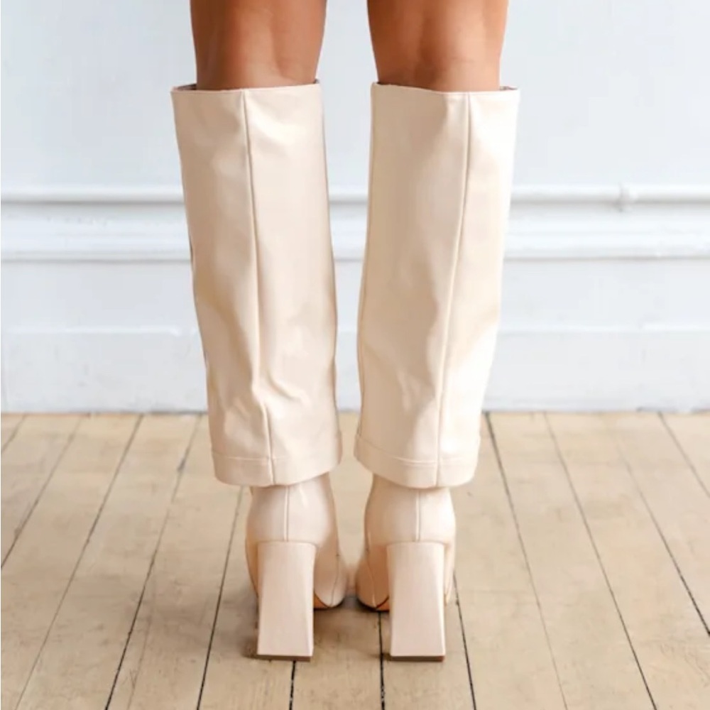 NEW Lulus Lorlia Almond Square Toe Knee High Boots - Picture 2 of 8